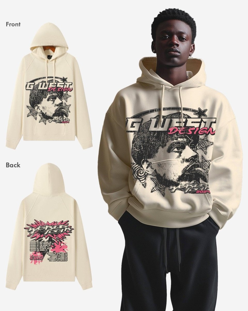 G West World Tour White Oversized Hoodie
