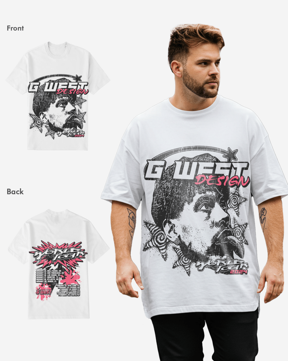 G West World Tour White Tee Big and Tall