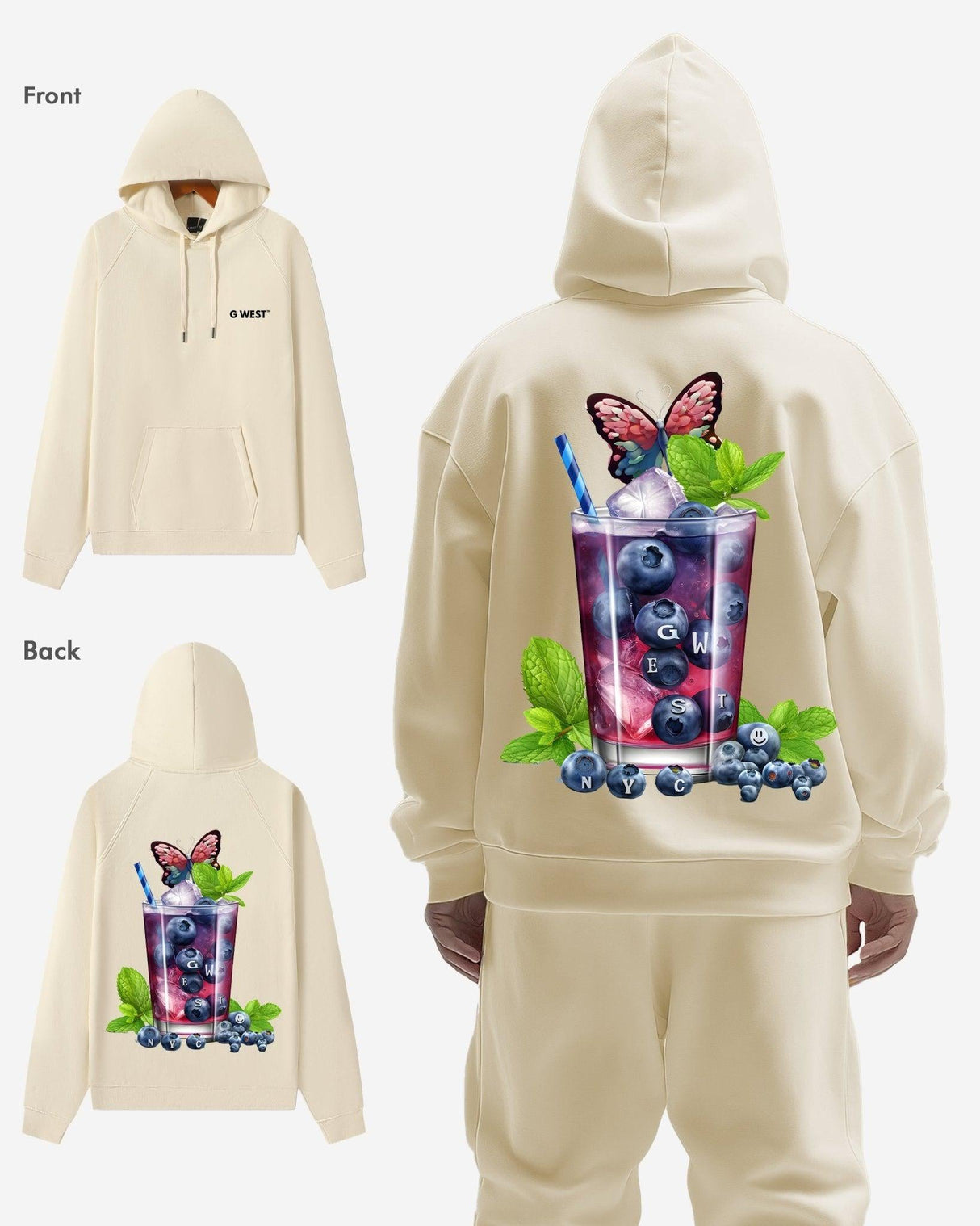 G West Blueberry Mohito Heavy Premium Hoodie