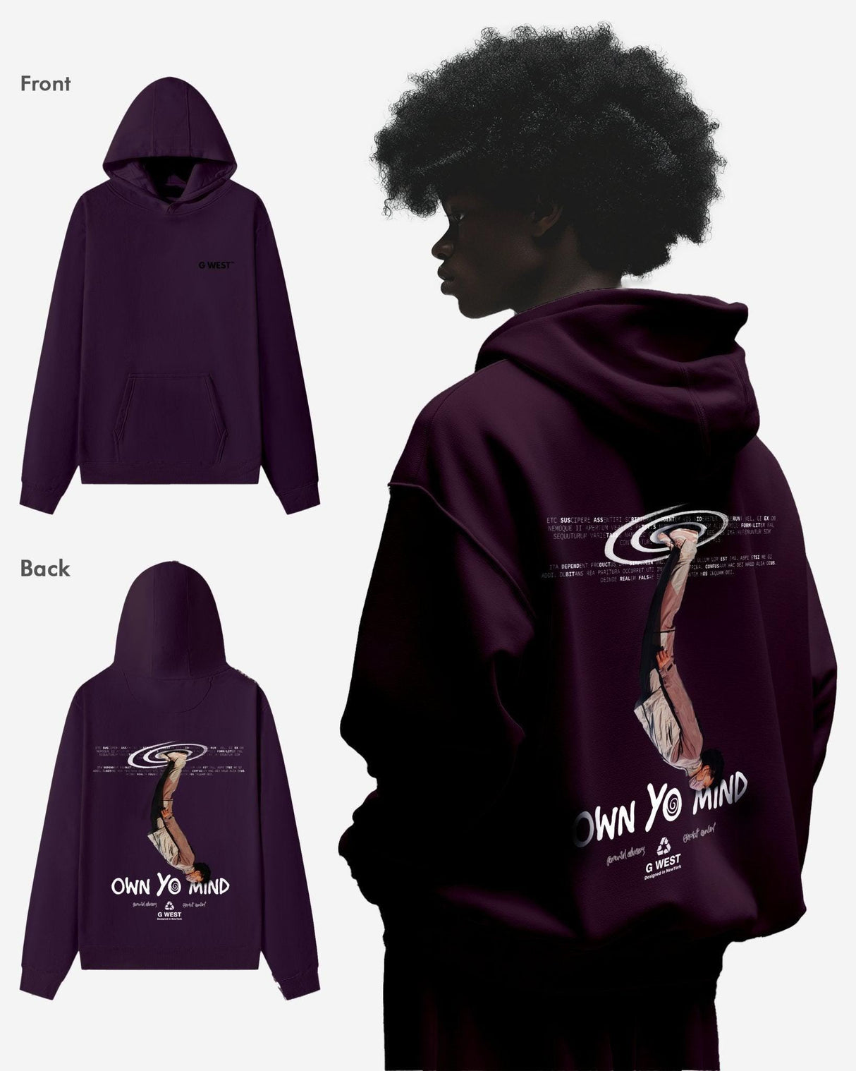 G West Own Yo Mind Heavy Premium Oversized Hoodie