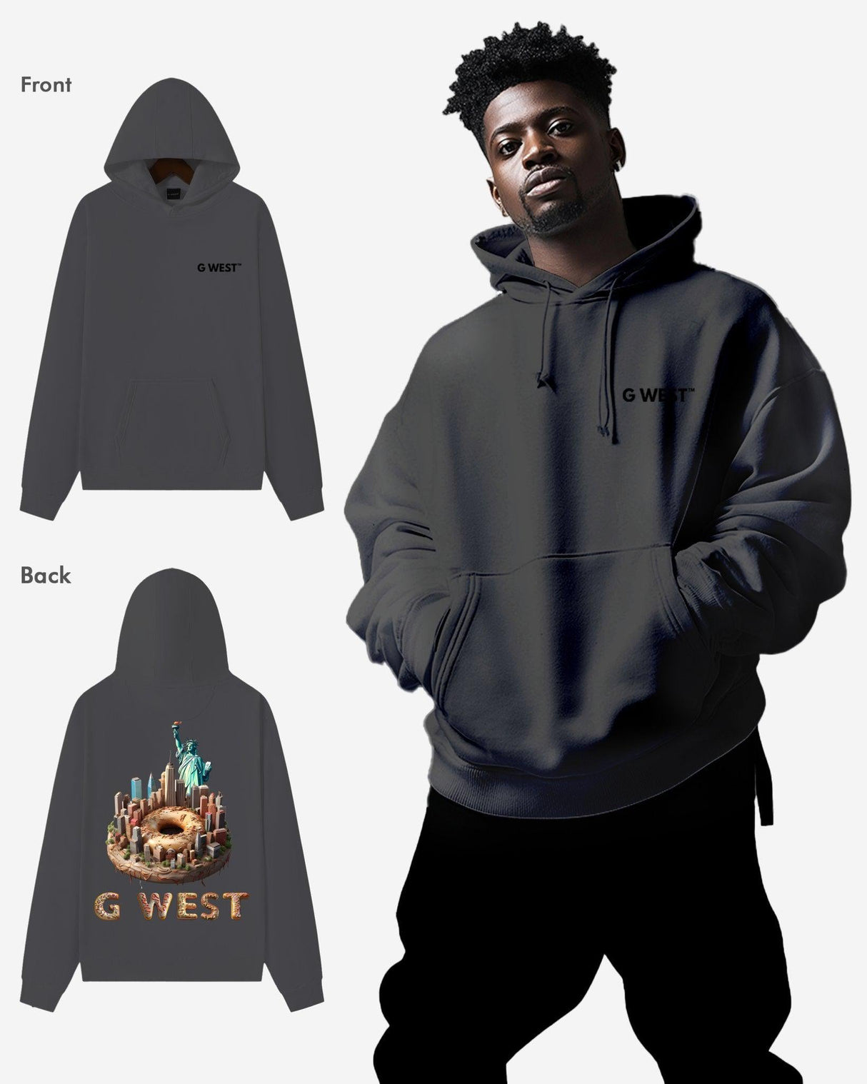 G West Nyc Donut Heavy Premium Oversize Hoodie