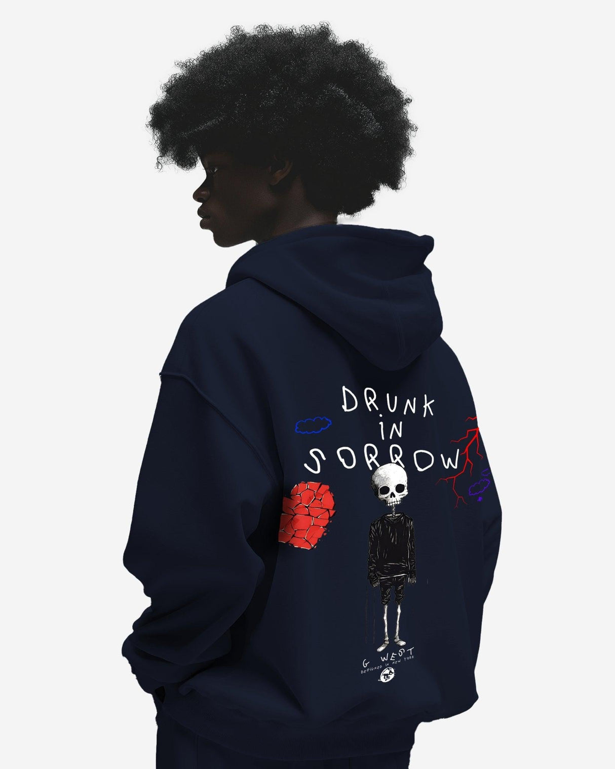 G West Drunk In Sorrow Heavy Premium Oversize Hoodie