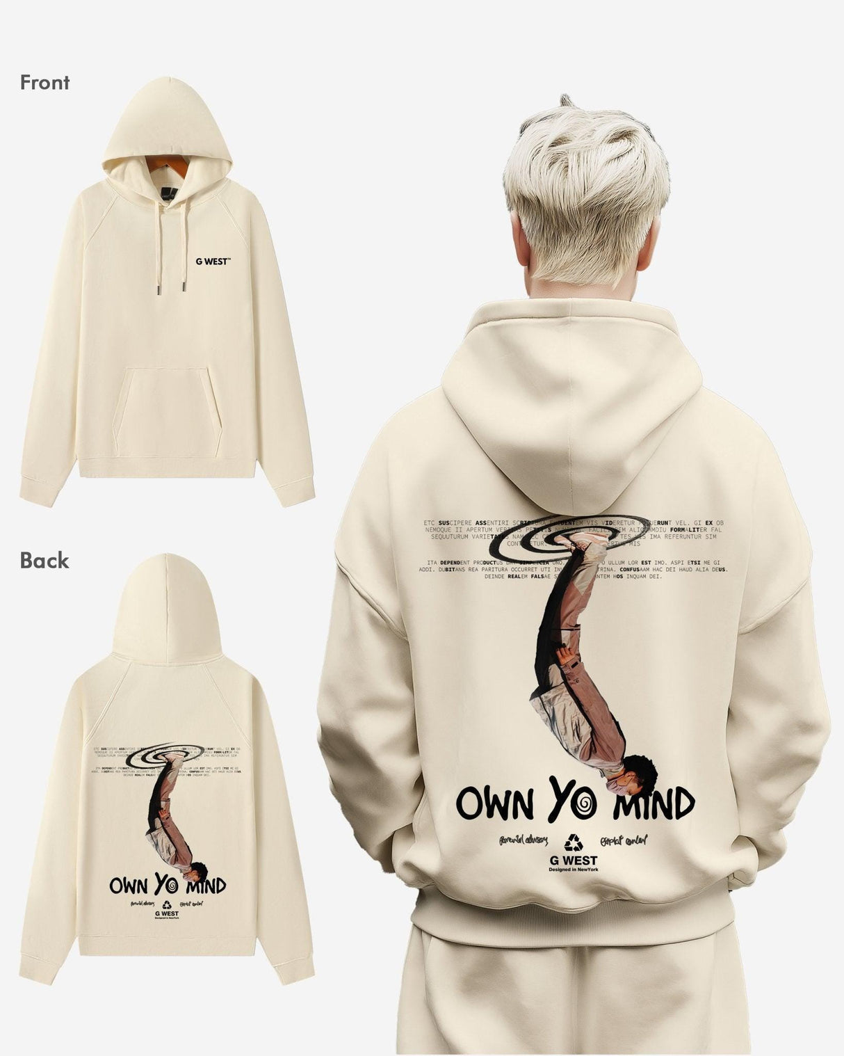 G West Own Yo Mind Heavy Premium Oversized Hoodie
