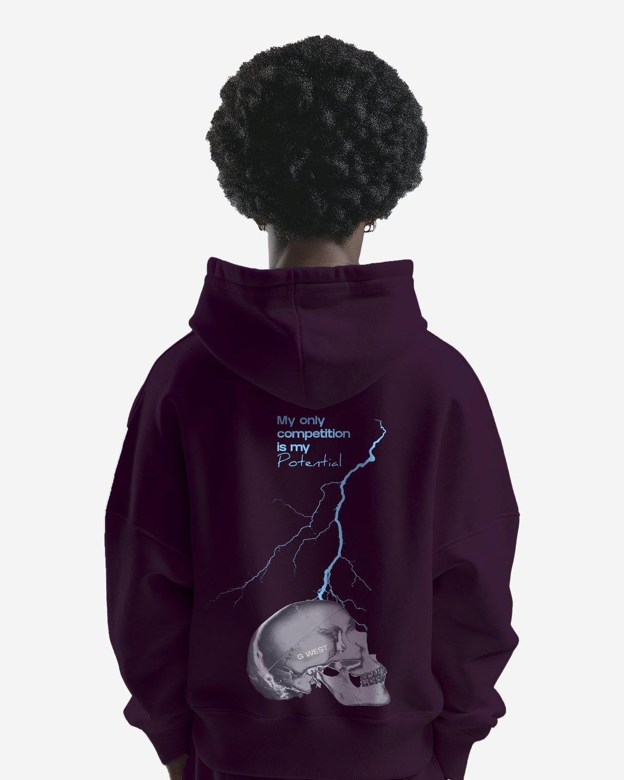 G West Lighting Skull Heavy Premium Oversize Hoodie