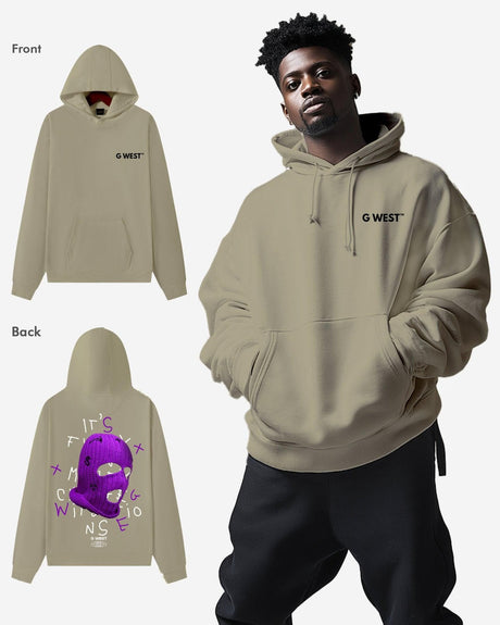 G West Purple Ski Mask Heavy Premium Oversized Hoodie