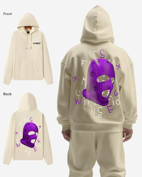 G West Purple Ski Mask Heavy Premium Oversized Hoodie