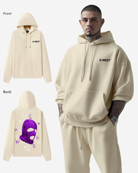 G West Purple Ski Mask Heavy Premium Oversized Hoodie