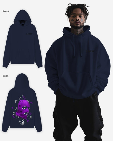 G West Purple Ski Mask Heavy Premium Oversized Hoodie