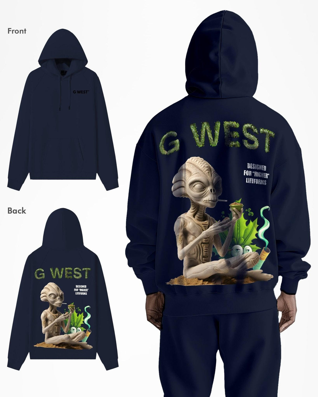 G West Higher Lifeform Heavy Premium Oversized Hoodie