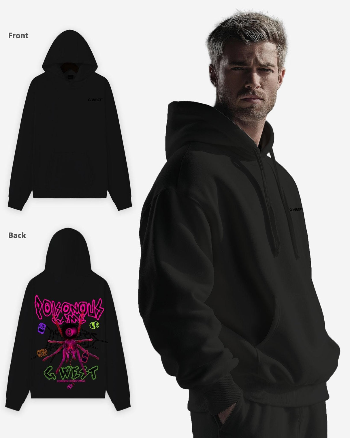 G West Poison Game Heavy Premium Oversize Hoodie