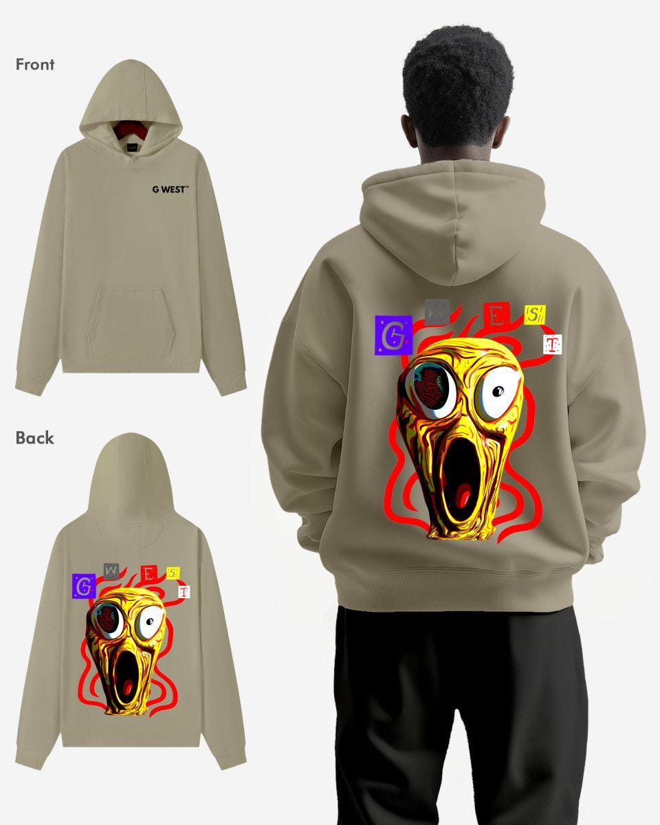 G West Yellow Face Heavy Premium Oversize Hoodie