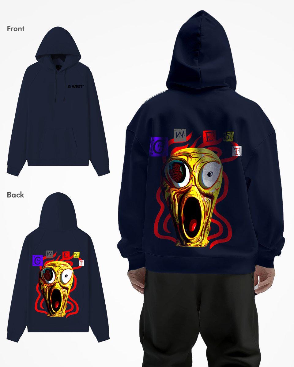 G West Yellow Face Heavy Premium Oversize Hoodie
