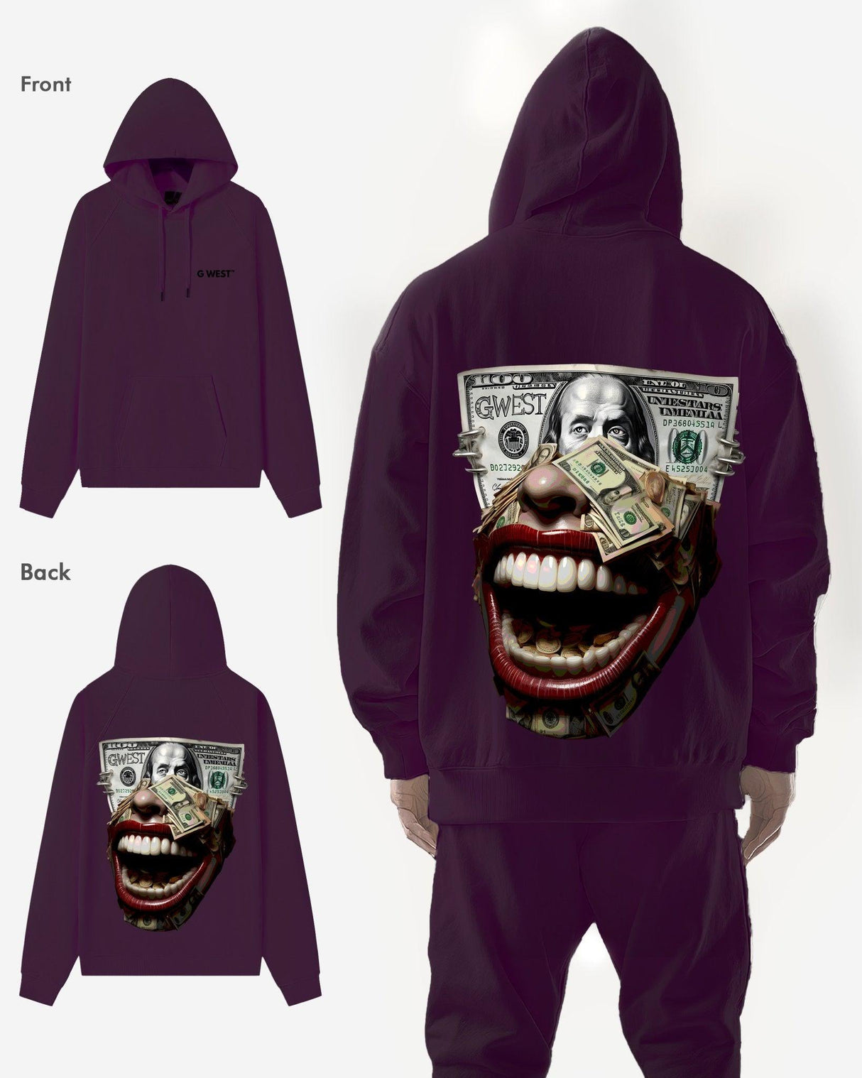 G West Money Mouth Heavy Premium Hoodie
