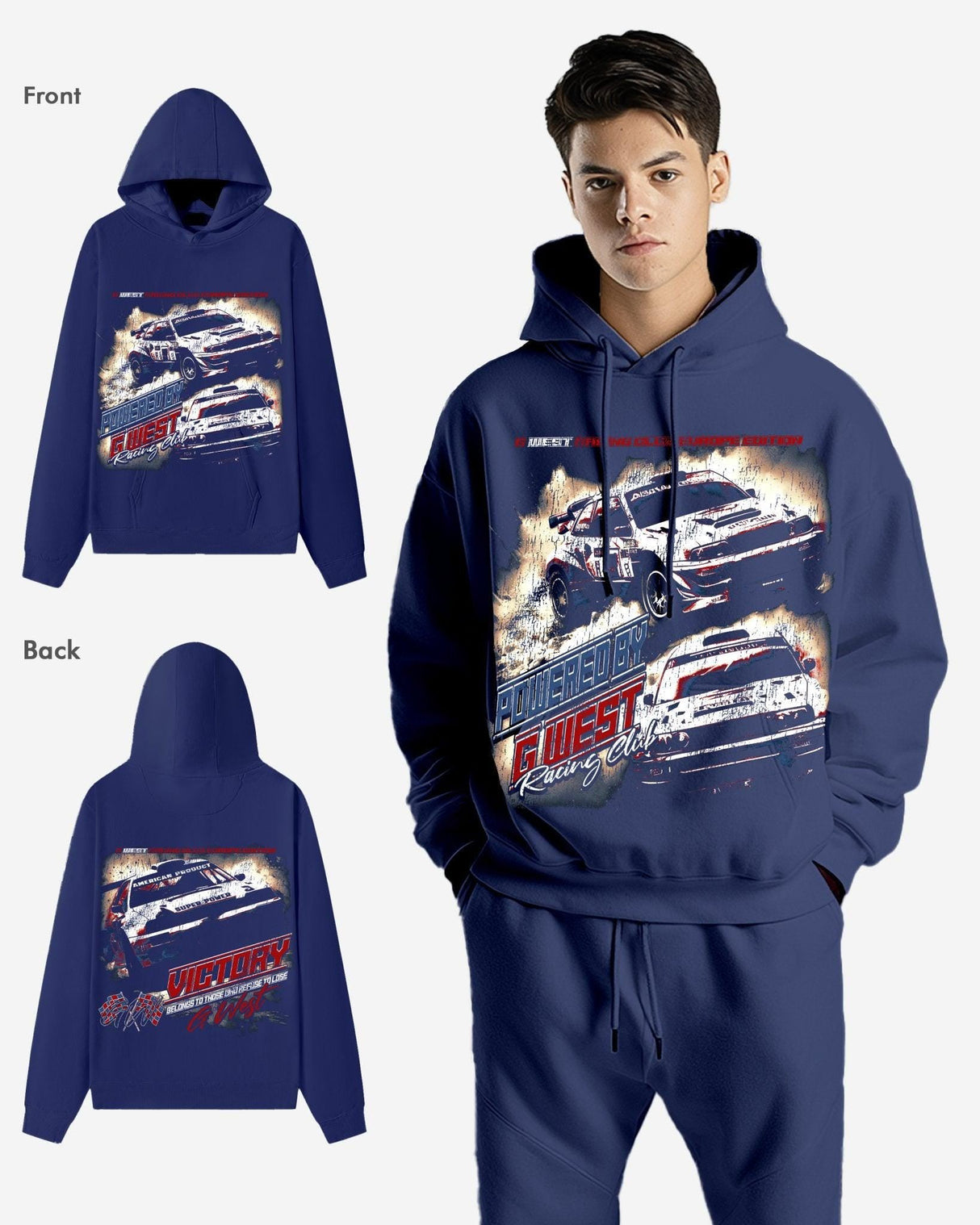 G West Racing Club Double Hit Oversized hoodie