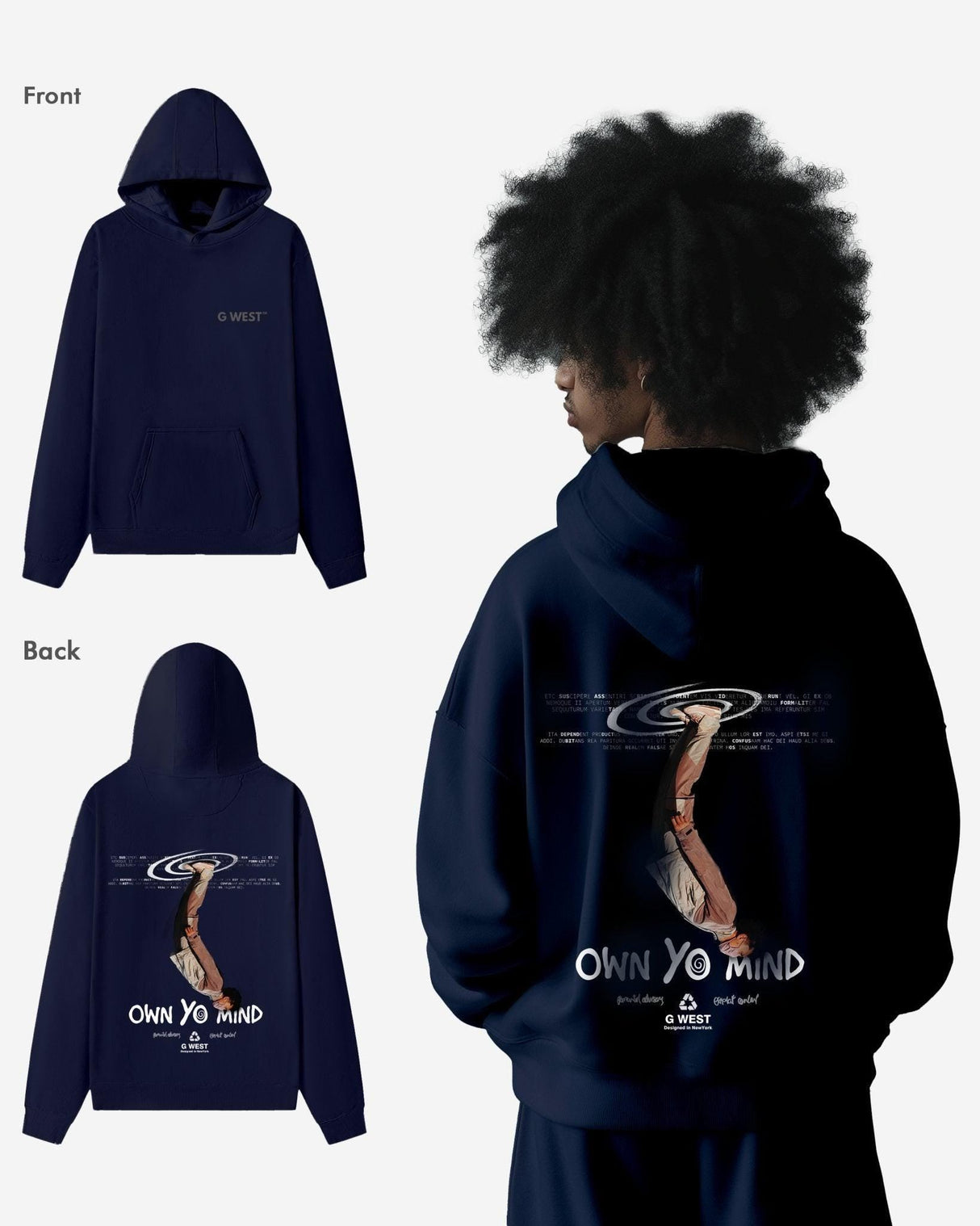 G West Own Yo Mind Heavy Premium Oversized Hoodie