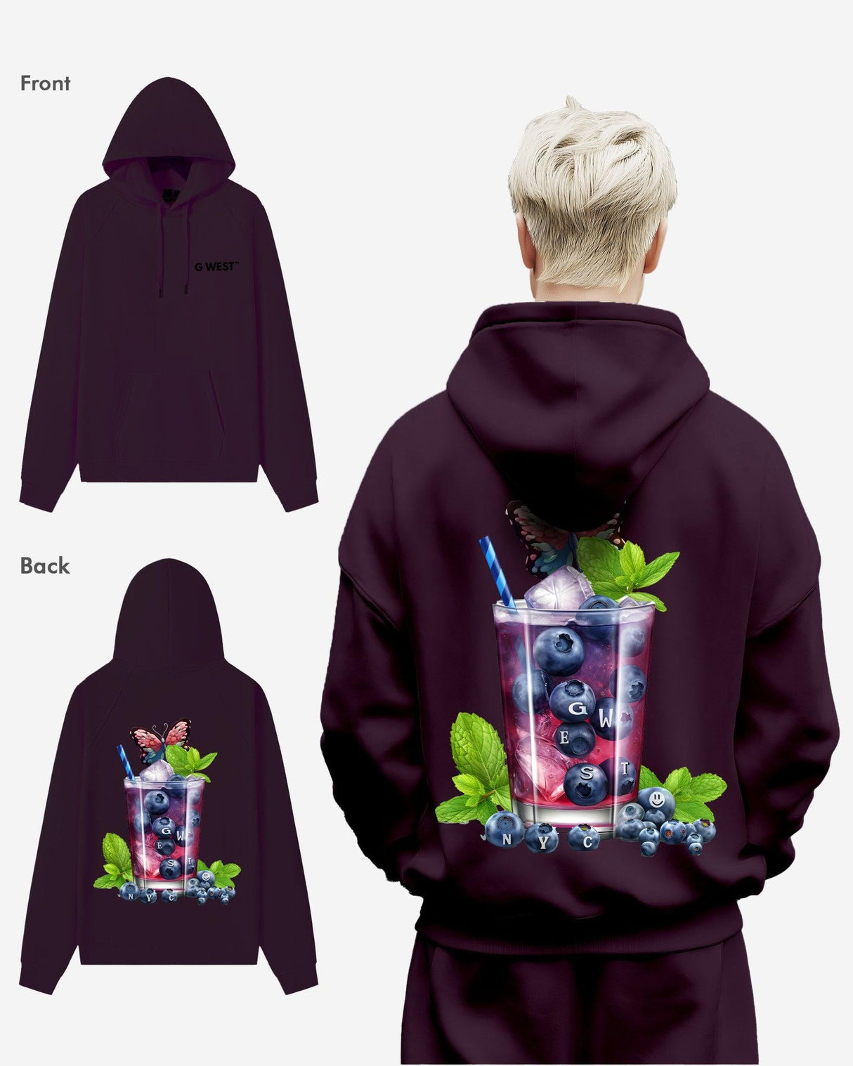 G West Blueberry Mohito Heavy Premium Hoodie