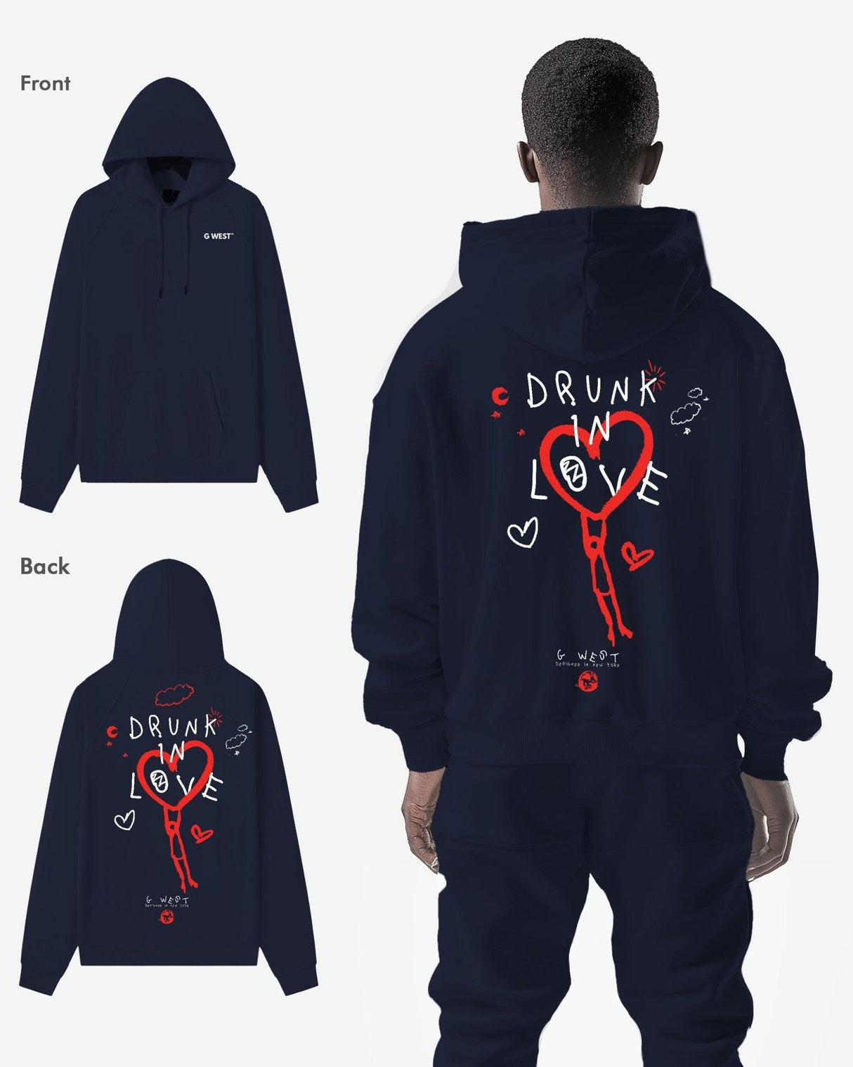 G West Drunk In Love Heavy Premium Oversized Hoodie