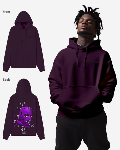 G West Purple Ski Mask Heavy Premium Oversized Hoodie