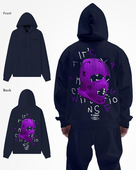 G West Purple Ski Mask Heavy Premium Oversized Hoodie