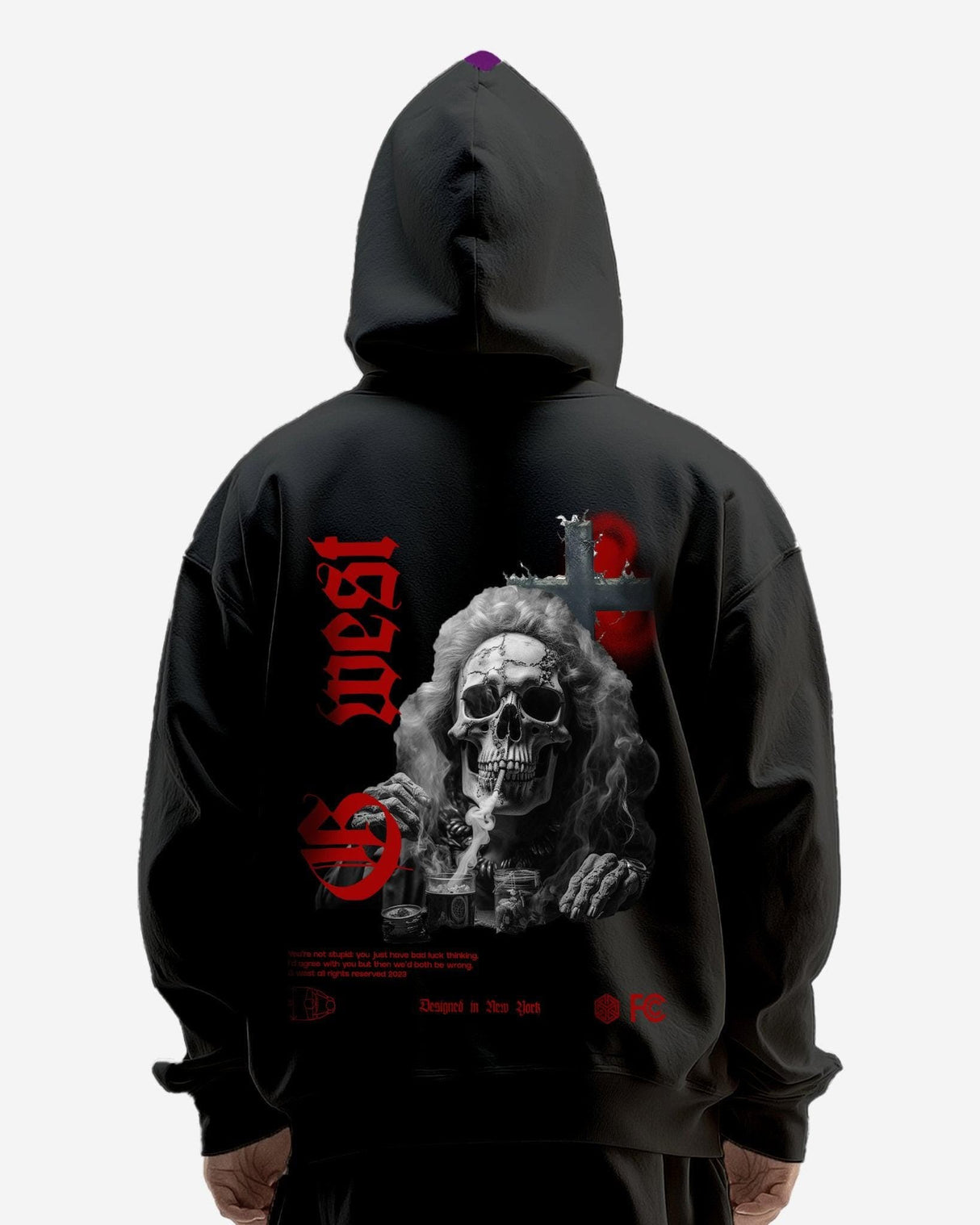 G West Smoke Skull Heavy Premium Hoodie