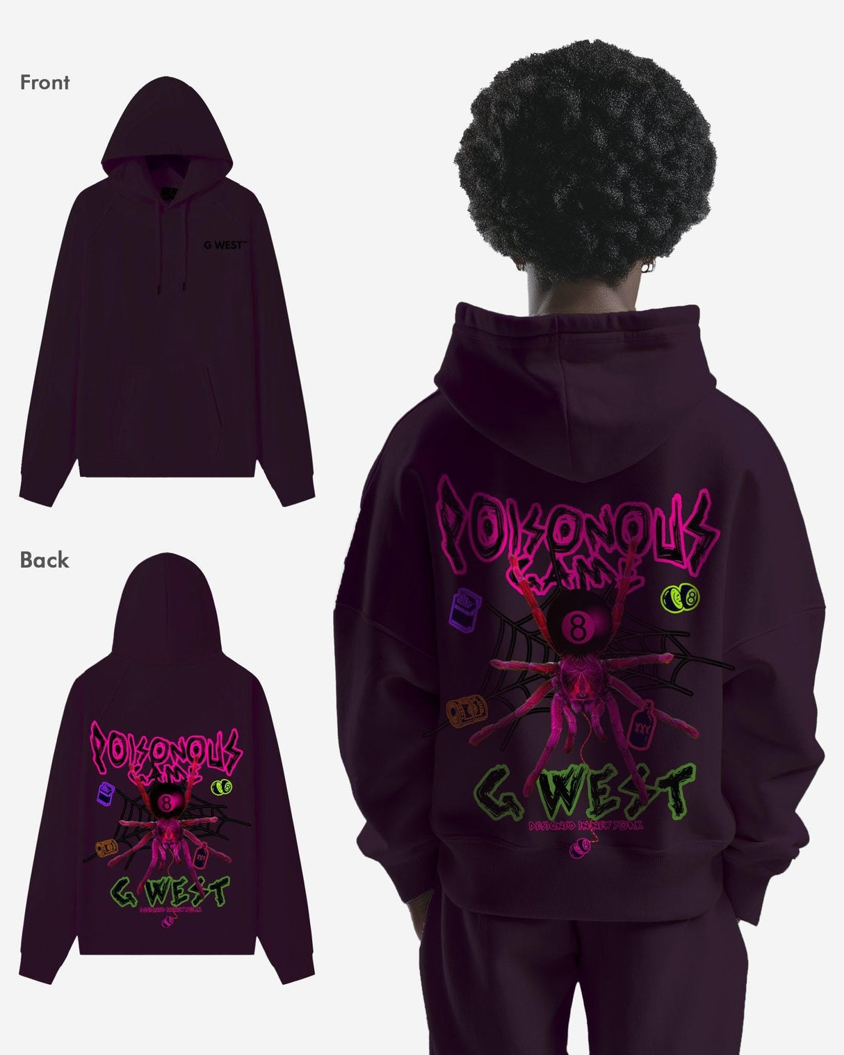 G West Poison Game Heavy Premium Oversize Hoodie