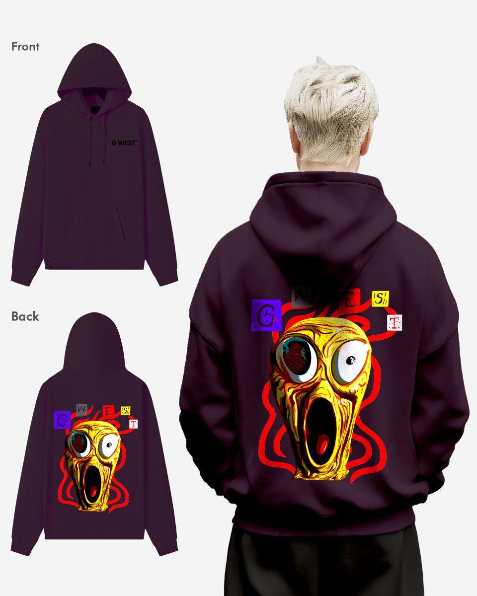 G West Yellow Face Heavy Premium Oversize Hoodie