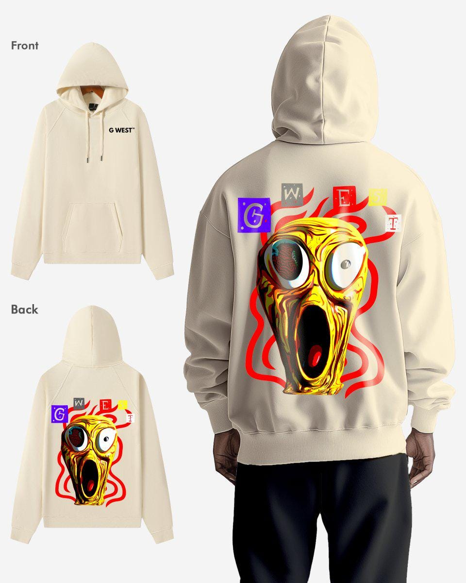 G West Yellow Face Heavy Premium Oversize Hoodie