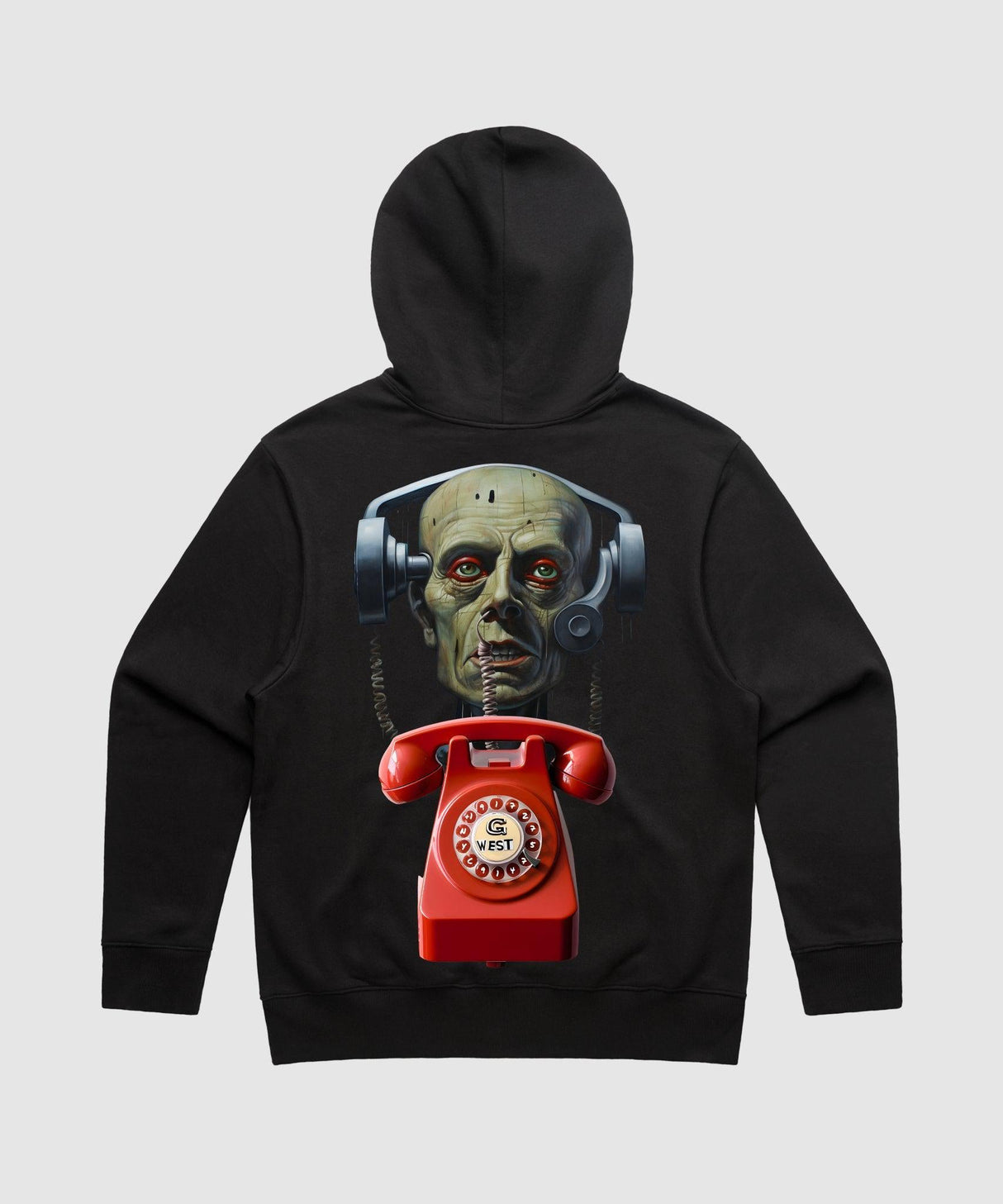 G West Telephone Head Heavy Premium Hoodie
