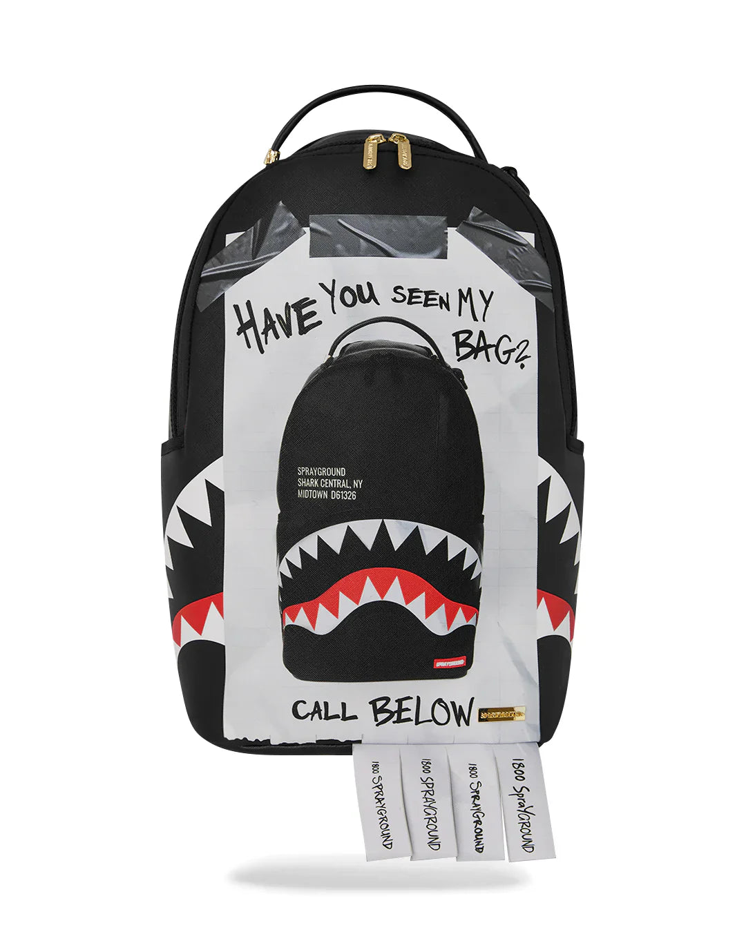 Sprayground Missing Bag Flyer on Bag With Real Cut Stripe Backpack