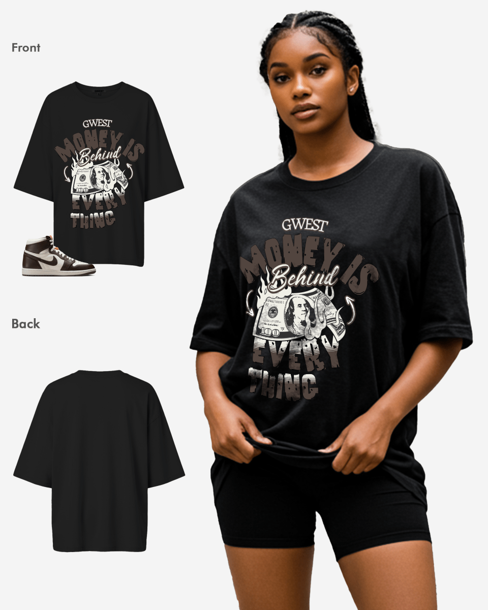G West Money Is Behind Everything Oversized Women's T-Shirt