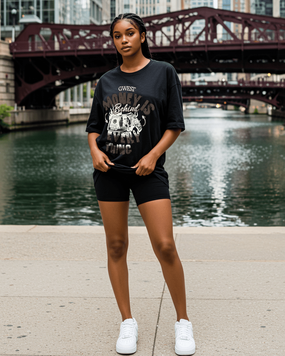 G West Money Is Behind Everything Oversized Women's T-Shirt