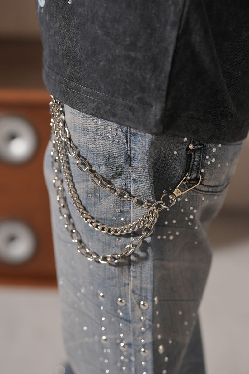 Premium kids baggy jeans with Elitestar embellishment for standout look