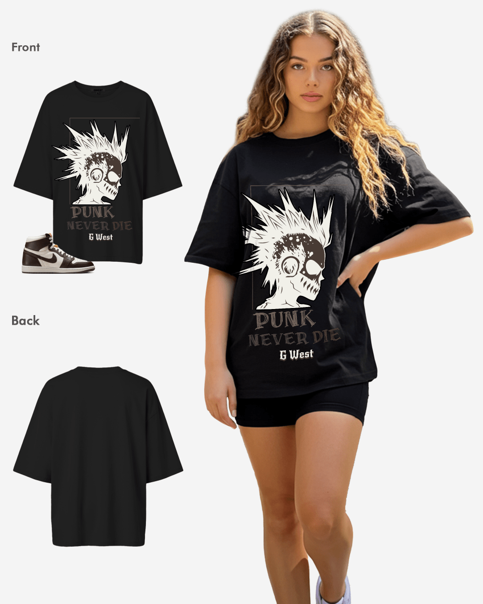 G West Punk Never Die Oversized Women's T-Shirt