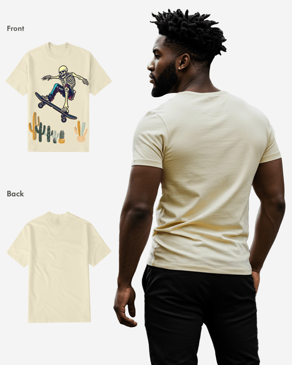 Regular Fit Cactus Skate Front Graphic T Shirt
