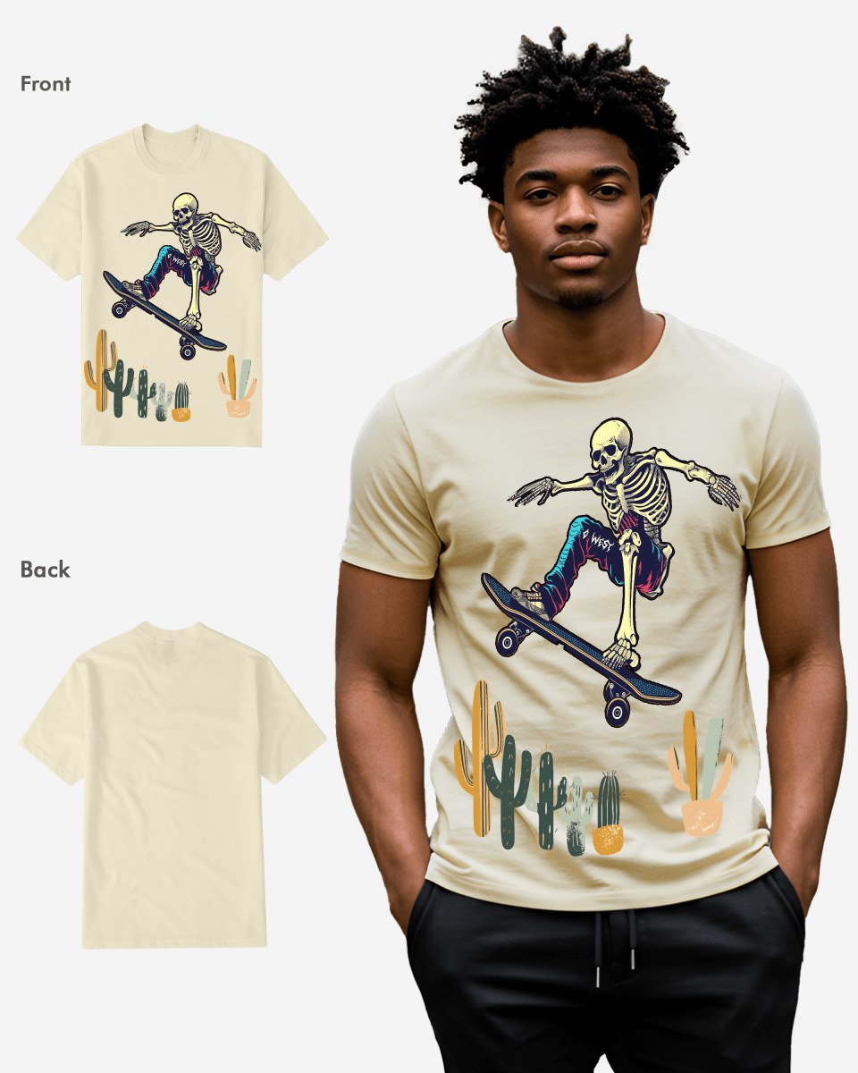 Regular Fit Cactus Skate Front Graphic T Shirt