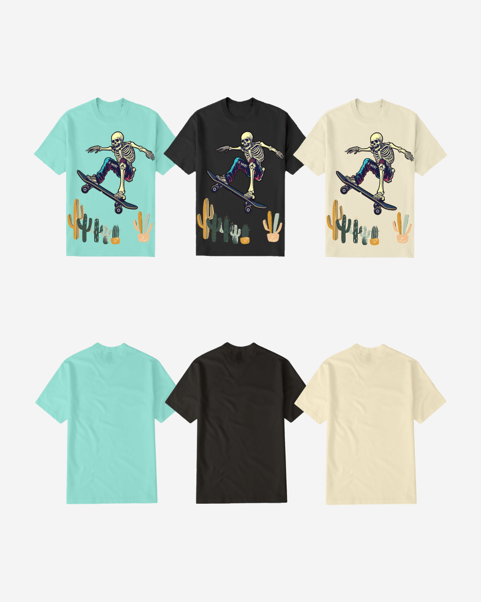 Regular Fit Cactus Skate Front Graphic T Shirt
