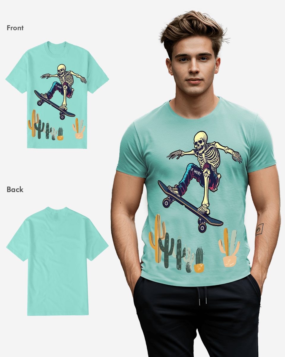 Regular Fit Cactus Skate Front Graphic T Shirt