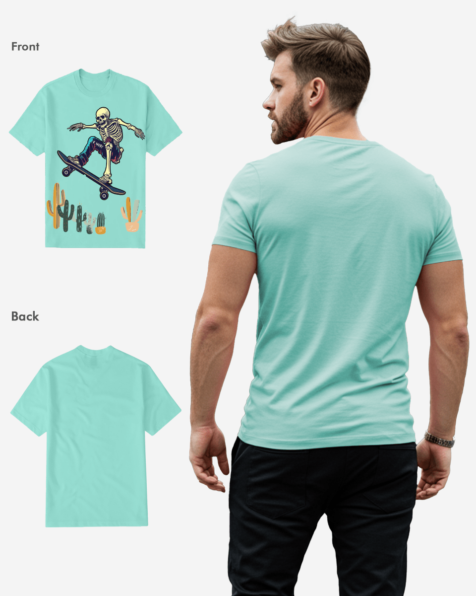 Regular Fit Cactus Skate Front Graphic T Shirt