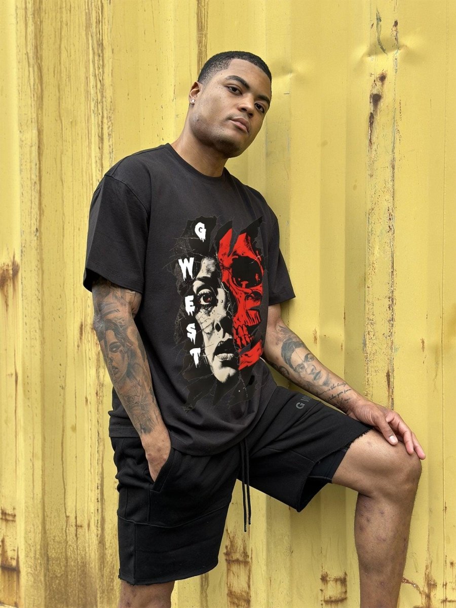 Regular Fit Inside Out Front Graphic T Shirt