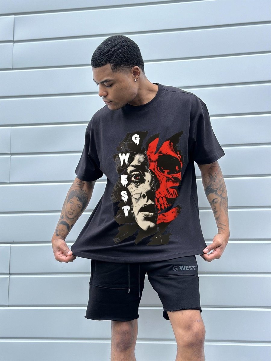 Regular Fit Inside Out Front Graphic T Shirt