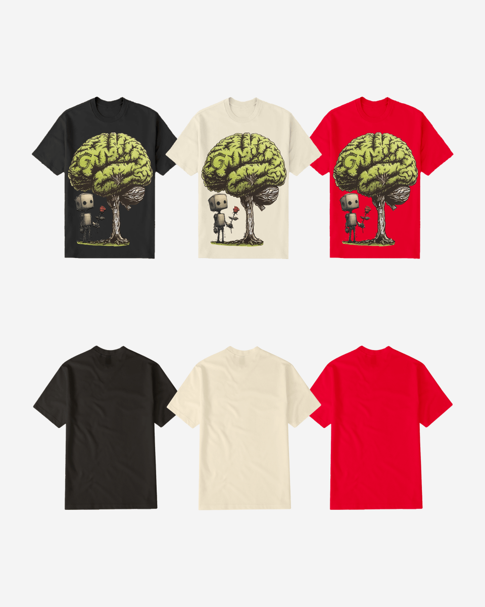 Regular Fit T Brain Front Graphic T Shirt