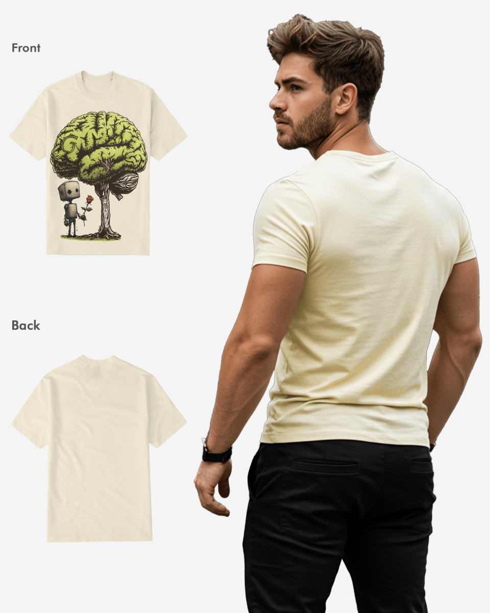 Regular Fit T Brain Front Graphic T Shirt
