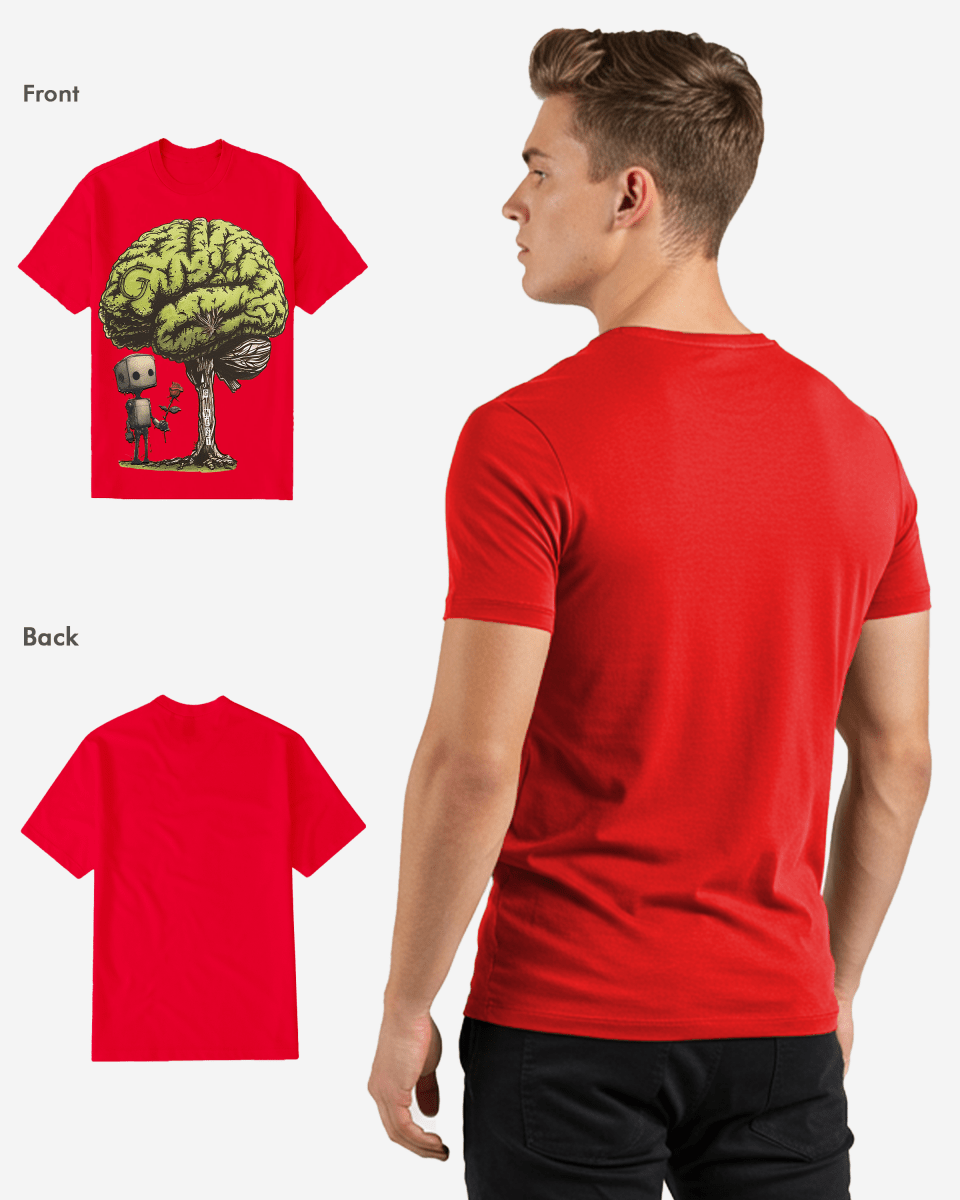 Regular Fit T Brain Front Graphic T Shirt
