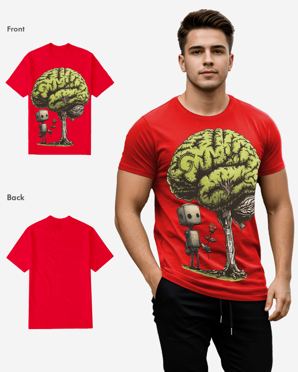 Regular Fit T Brain Front Graphic T Shirt