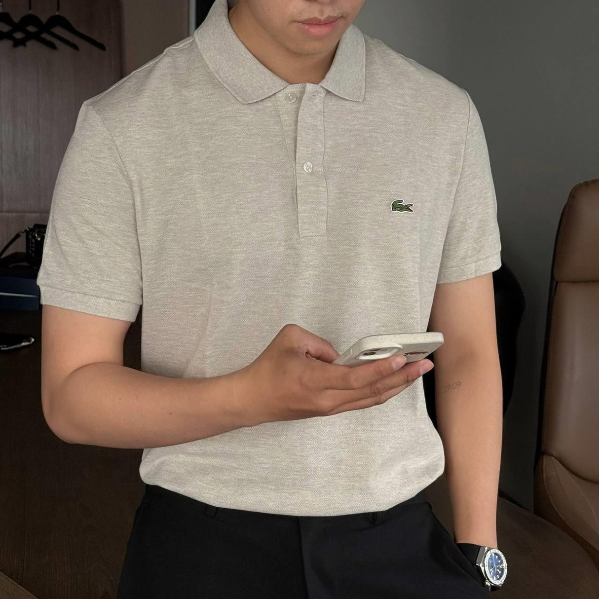 Lacoste Slim Fit Polo Shirt Beige