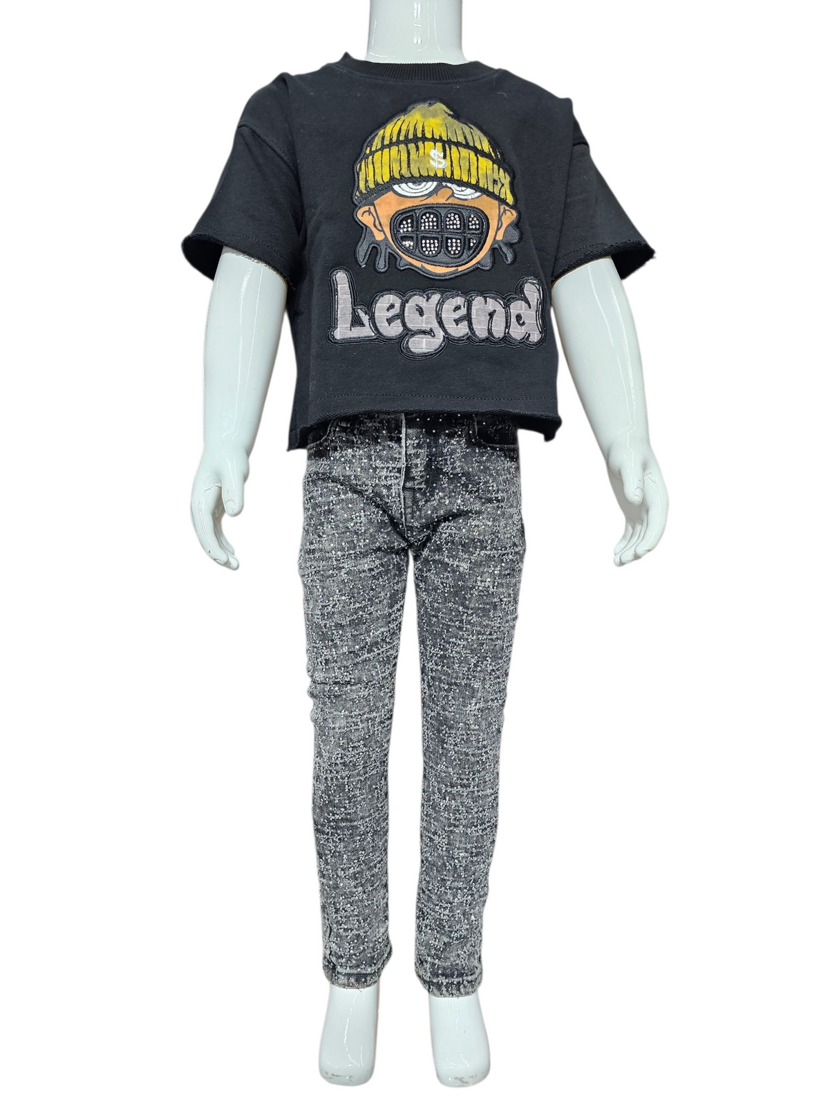 Focus Kids Jeans Laser Rip With Stone Multi Colors