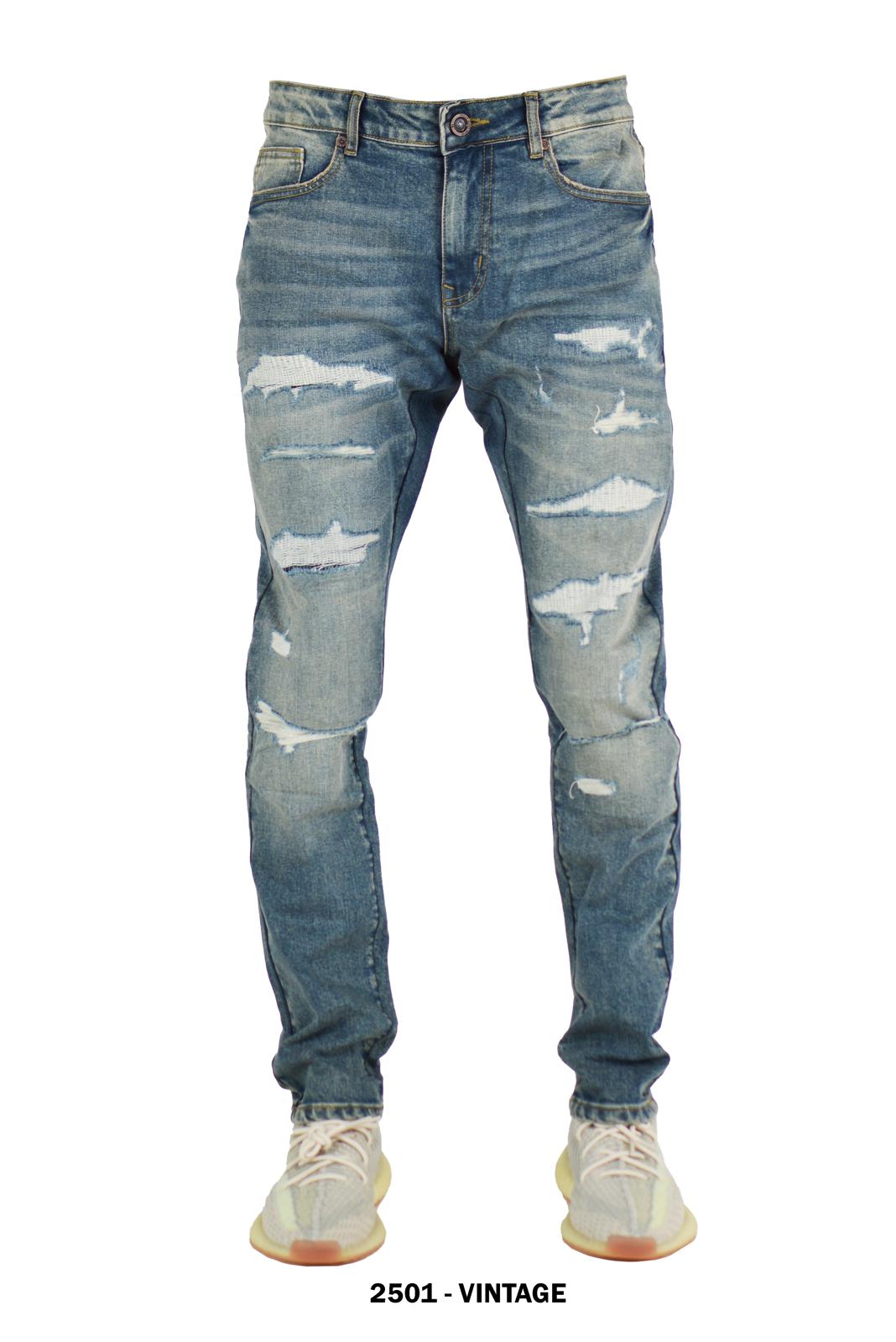 Focus Kids Rip & Repair Slim Fit Jeans Multi Colors