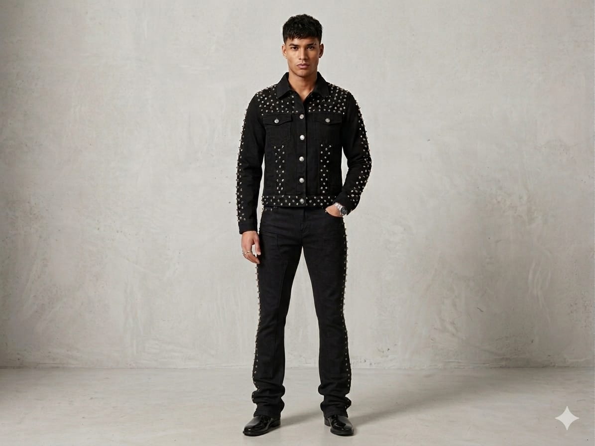 Focus Studded Denim Jacket Black (Jacket Only)