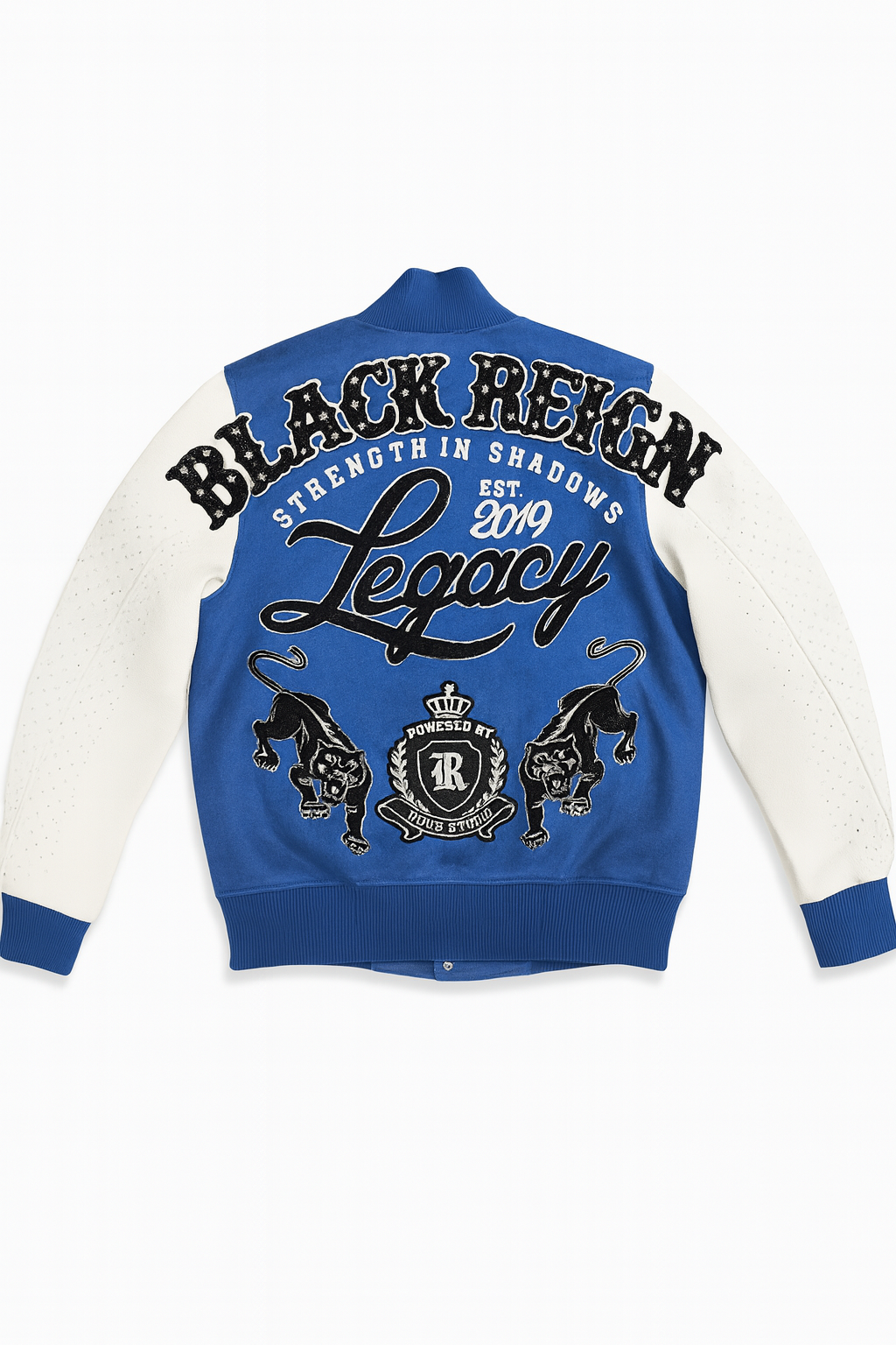 Roku Studio Reign Rhinestone Varsity Jacket Multi Colors