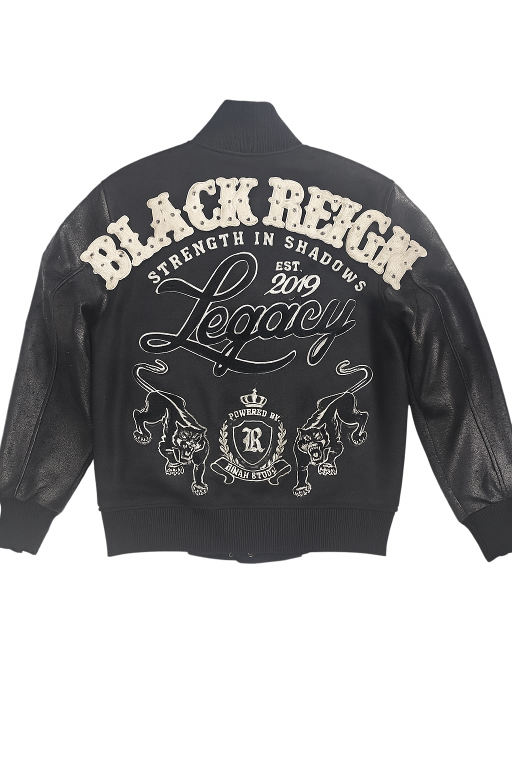 Roku Studio Reign Rhinestone Varsity Jacket Multi Colors